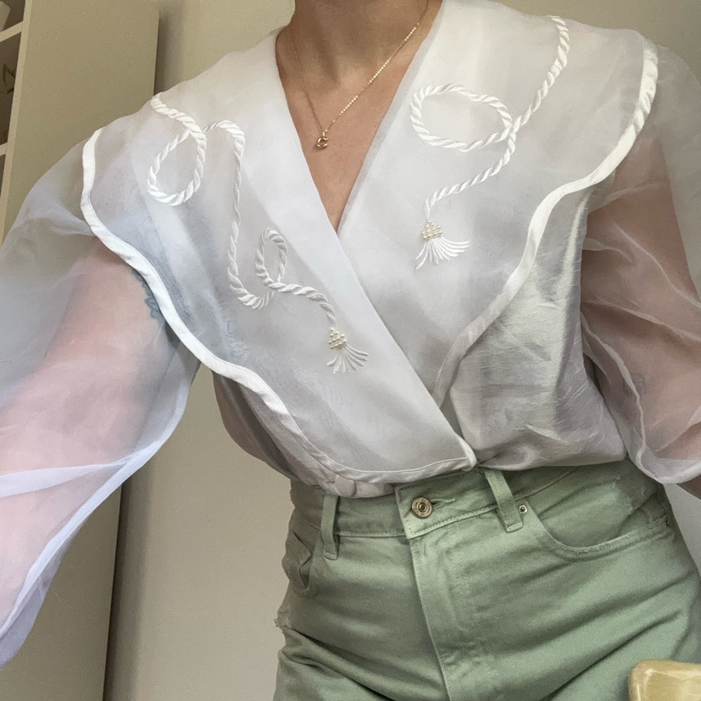 Elegant Sheer White Blouse